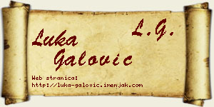 Luka Galović vizit kartica